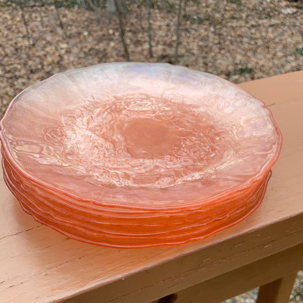 Arcoroc pink lunch plates
